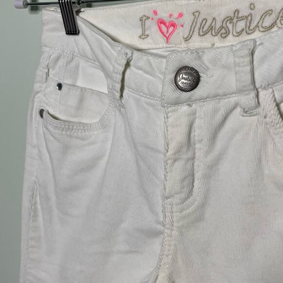 Girl's Justice Bootcut Corduroy  Jeans Low Rise Cotton Blend Stretch White 12 R - Picture 7 of 16